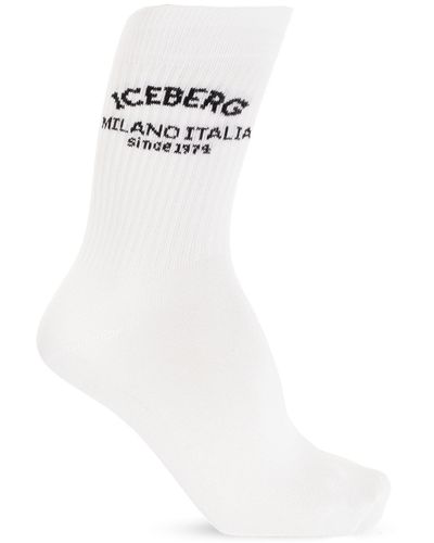 Iceberg Socks With Logo - White