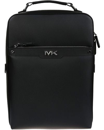 Michael Kors Logo Plaque Zipped Backpack - Black