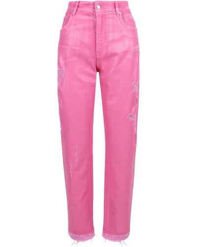 Dolce & Gabbana Retro Glamour Cotton Jeans - Pink