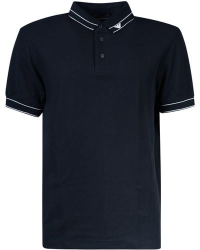 Emporio Armani Stripe Polo Shirt - Blue