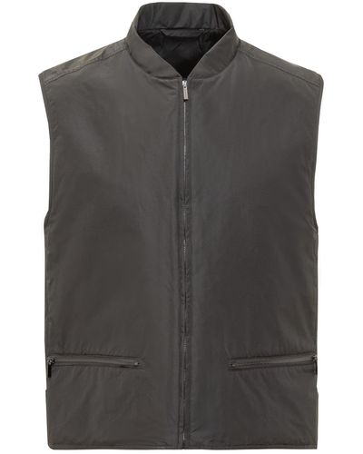 Ferragamo Vest With Logo - Black