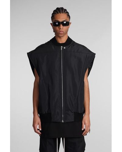 Rick Owens Jumbo Flight Vest Casual Jacket In Black Polyester