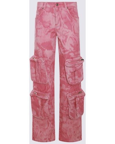 Blumarine Cotton Blend Cargo Jeans - Pink