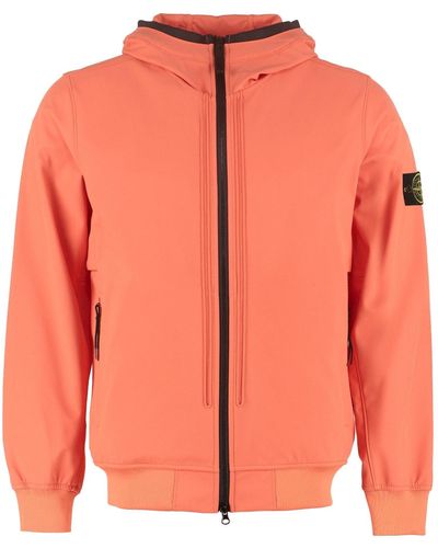 Stone Island Technical Fabric Hooded Jacket - Orange