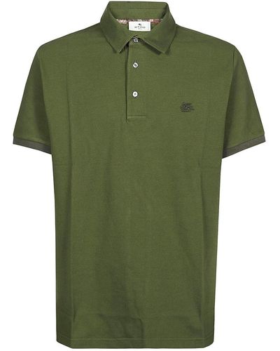 Etro Pegaso Embroidered Polo Shirt - Green
