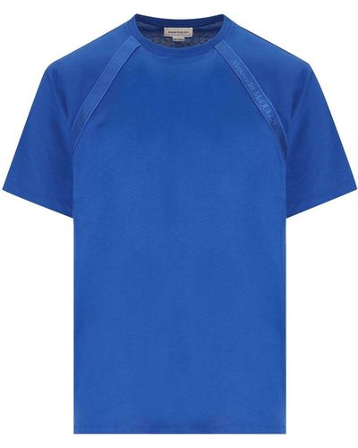 Alexander McQueen Logo Printed Striped T-shirt - Blue