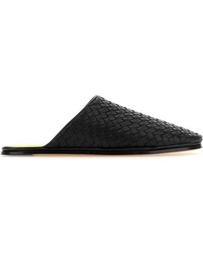 Bottega Veneta Nappa Leather Slippers - Black