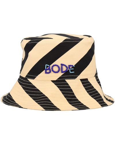 Bode Domino Stripe Bucket Hat - White