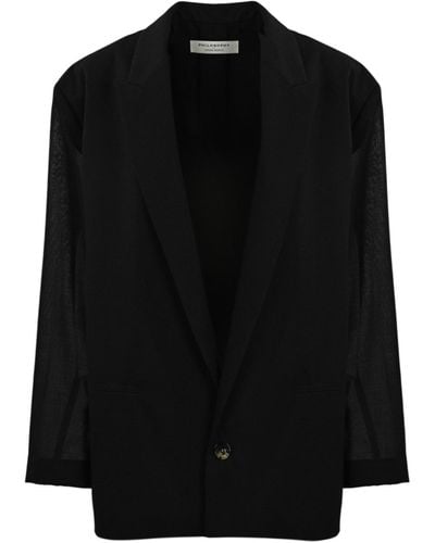Philosophy Di Lorenzo Serafini Oversized Wool Voile Jacket - Black