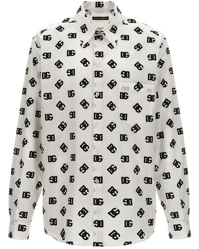 Dolce & Gabbana Dg Logo Shirt All Over - Gray