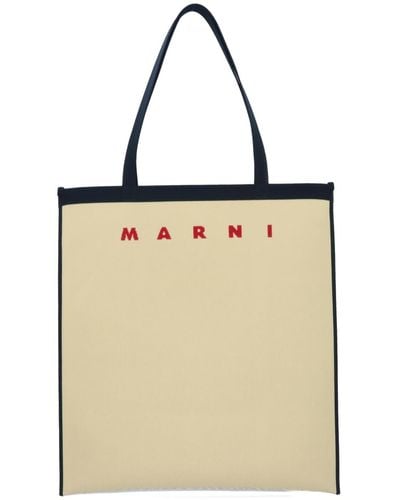 Marni Logo Tote Bag - Natural