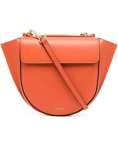 Wandler Hortensia Mini Orange Leather Handbag With Logo Woman