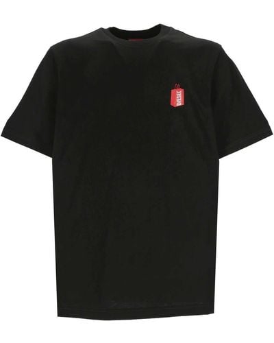 DIESEL T-just-n18 Logo Printed Crewneck T-shirt - Black