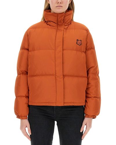Maison Kitsuné Cropped Puffer Jacket - Orange