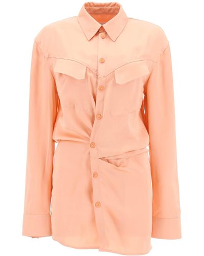 Off-White c/o Virgil Abloh Atin Mini Shirt Dress - Pink