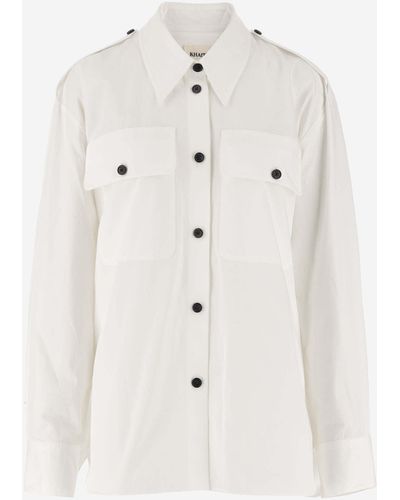 Khaite Cotton Shirt With Contrasting Buttons - Natural