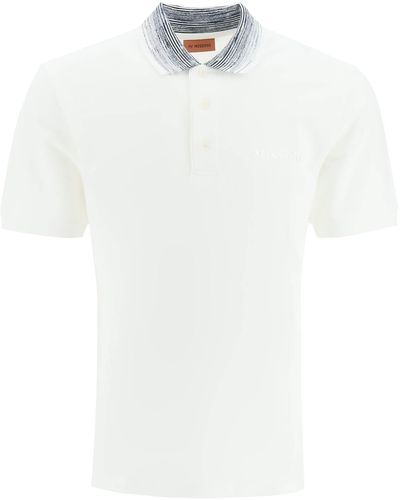 Missoni Polo Shirt With Contrast Collar - White