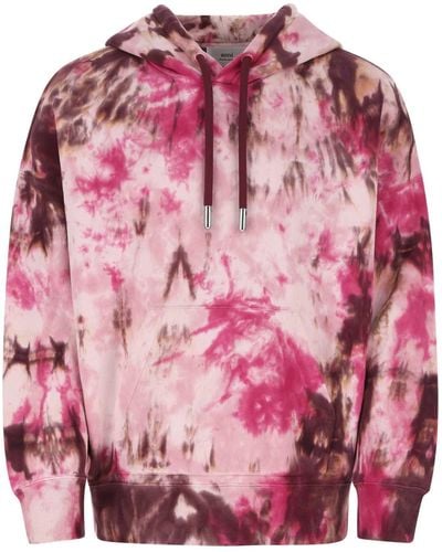 Ami Paris Printed Cotton Oversize Sweatshirt - Pink