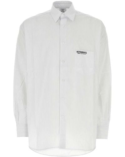 Vetements Printed Poplin Oversize Shirt - White