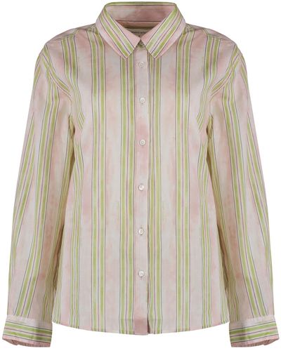 Maison Kitsuné Striped Cotton Shirt - Natural