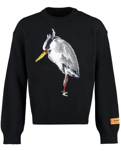 Heron Preston Wool-blend Crew-neck Sweater - Black