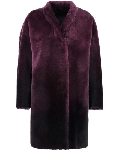 Salvatore Santoro Lamb Fur Coat - Purple