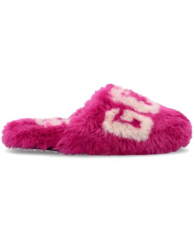 Gcds Faux Fur Slippers - Pink