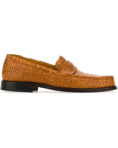 Marni Caramel Leather Loafers - Brown