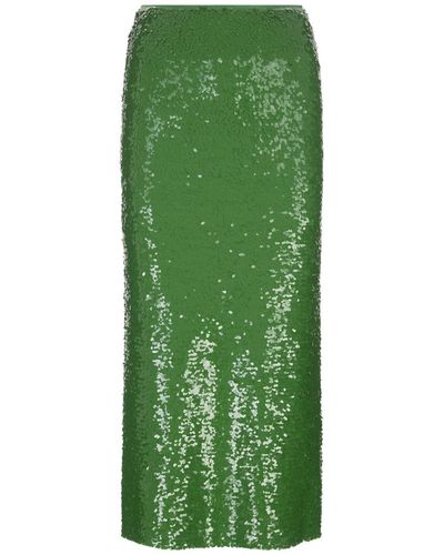 Tory Burch Sequined Long Skirt - Green