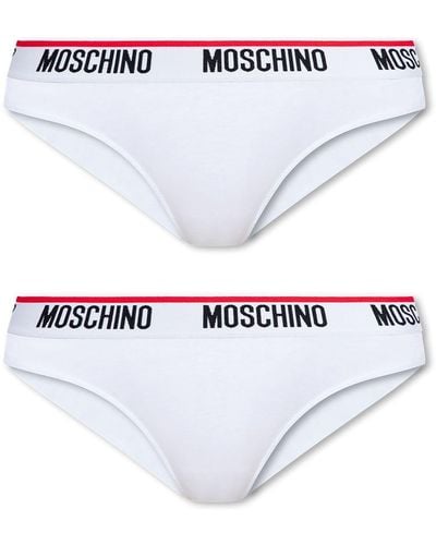 Moschino Branded Briefs 2-Pack - White