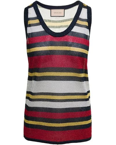 Gucci Sleeveless Striped Top - Red