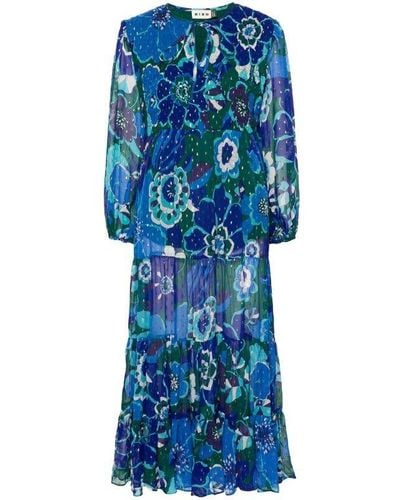RIXO London Lori Floral-print Maxi Dress - Blue