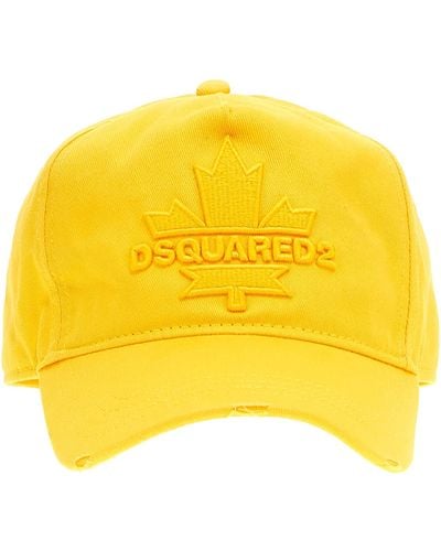 DSquared² Logo Embroidery Cap Hats - Yellow