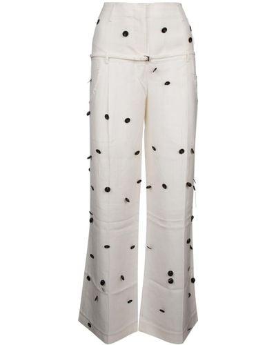 Jacquemus Polka Dots Detail Trousers - White