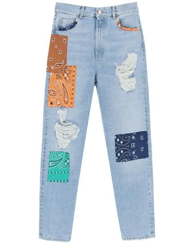 Alanui 'california' Patchwork Jeans - Blue