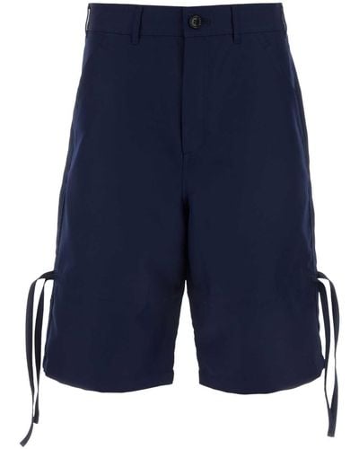 Comme des Garçons Polyester Bermuda Shorts - Blue