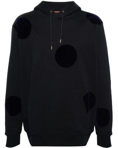 Paul Smith Flocked-dots Cotton Hoodie - Blue