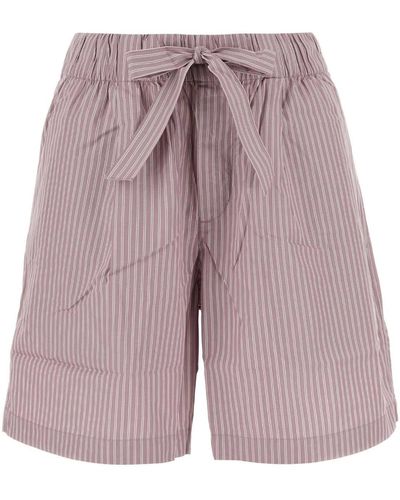 Tekla Embroidered Cotton Pajama Shorts - Pink