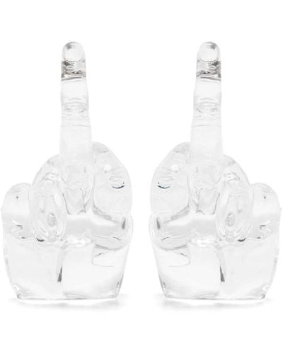 Y. Project Midi Fuck You Pendant Earrings Accessories - White