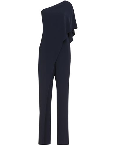 Ralph Lauren Georgette One-shoulder Jumpsuit - Blue