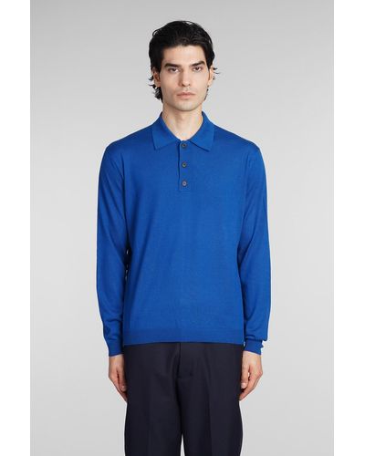 Low Brand Polo In Blue Wool