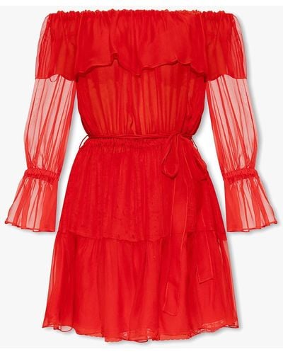 Gucci Chiffon Mini Dress - Red
