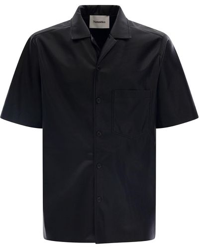 Nanushka 'bodil' Black Short Sleeve Shirt