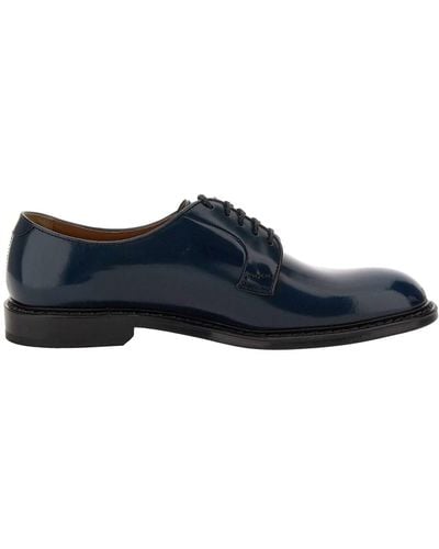 Doucal's Derby Leather Lace-Up Shoes - Blue