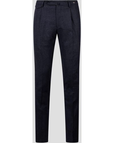 Tagliatore Wool Stretch Tailored Pants - Blue