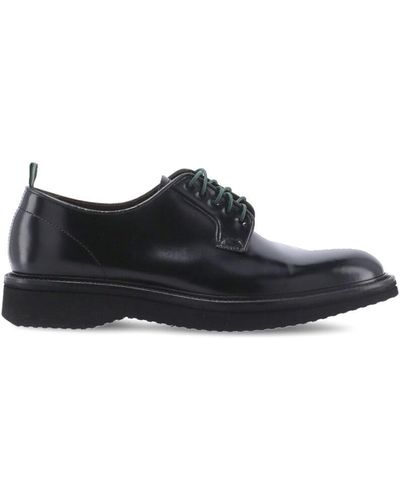 Green George Polished Leather Lace-up Shoes - Blue