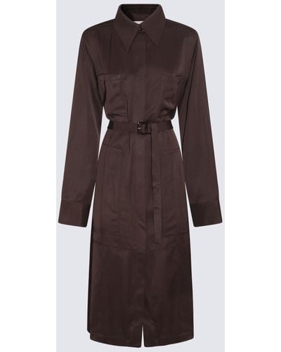 Jil Sander Viscose Trench Coat - Brown