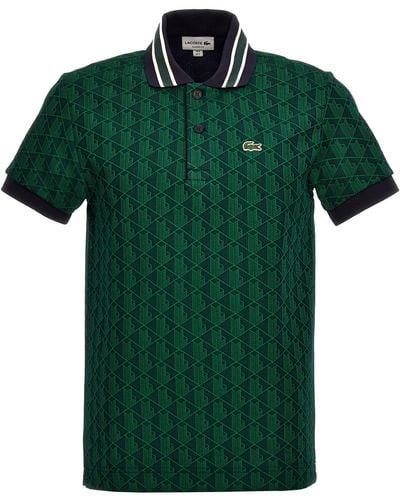 Lacoste Jacquard Monogram Polo Shirt - Green