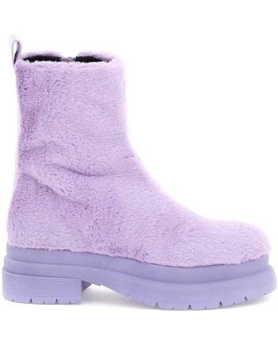JW Anderson Faux Fur Ankle Boots - Purple