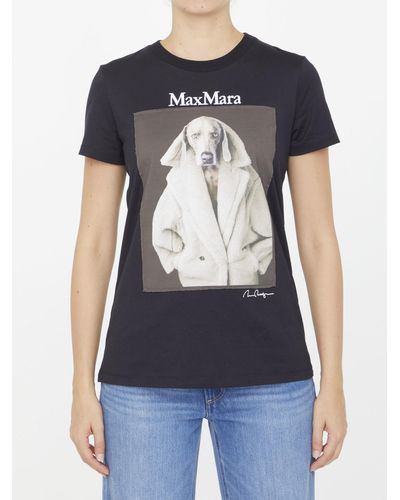 Max Mara Printed Raffia Crewneck T Shirt - Black